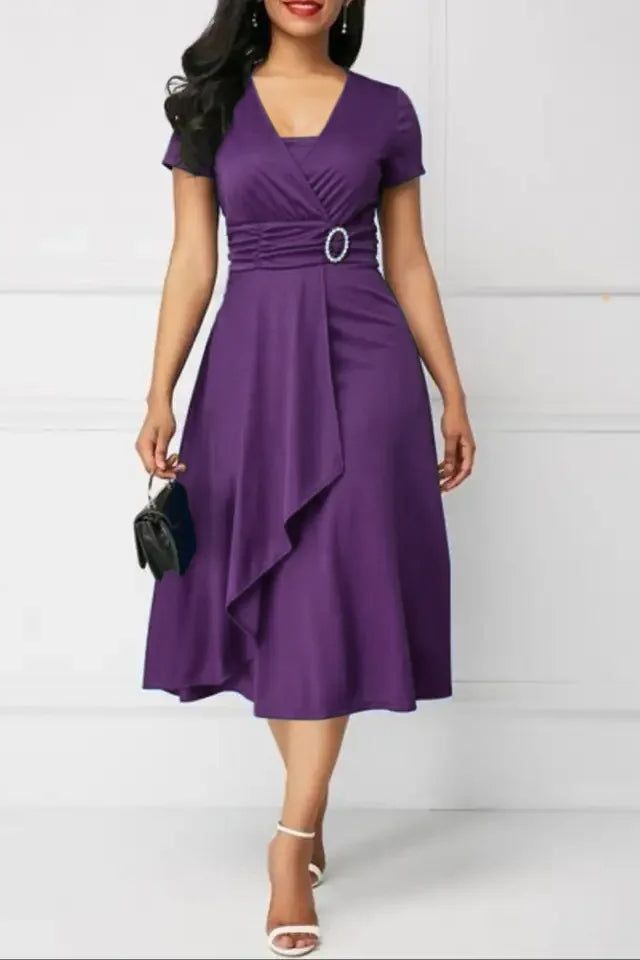 Women's elegant midi dress, a chic and flattering choice for evening wear or sophisticated casual events.
