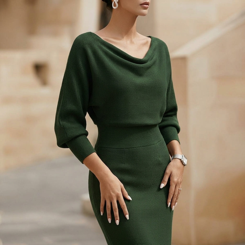Fashionable women's elegant midi dress with adjustable straps and chic side slit. Ideal for day-to-evening style.