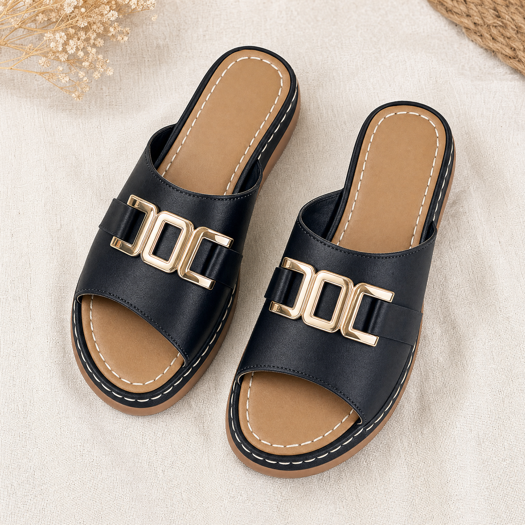 Stylish women's orthopedic wedge sandals designed for posture correction and arch support. Ideal for summer fashion.