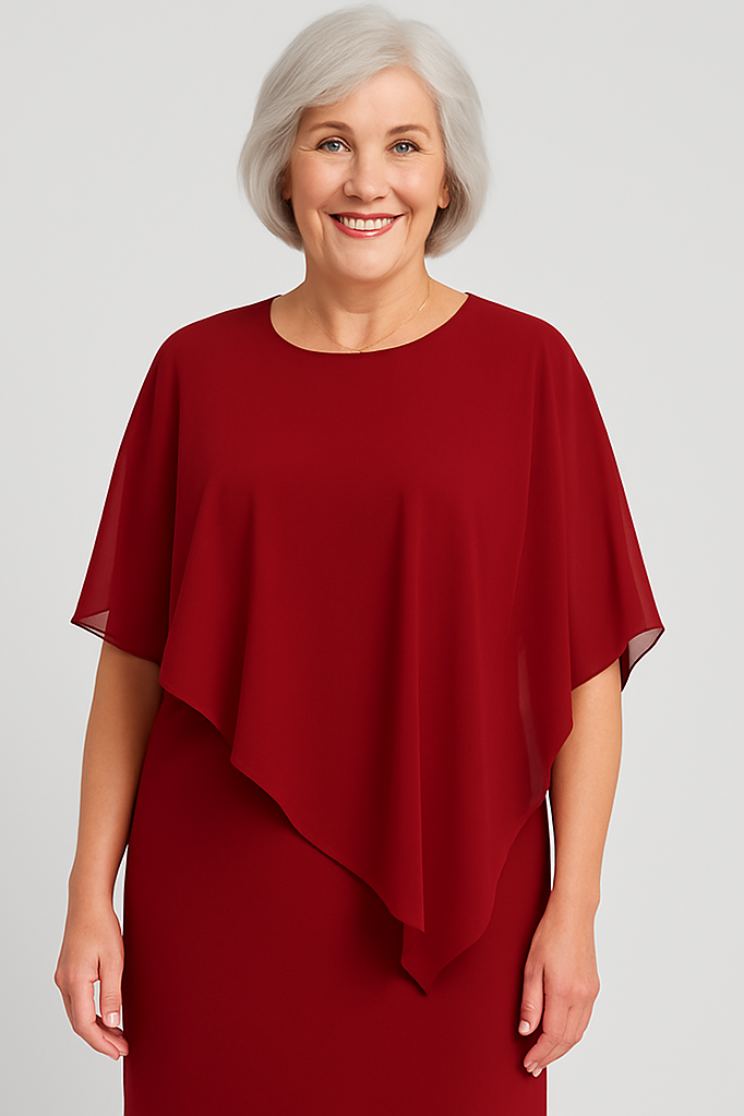 Classic women's elegant midi dress with beautiful pleats, suitable for evening, formal events & special occasions.