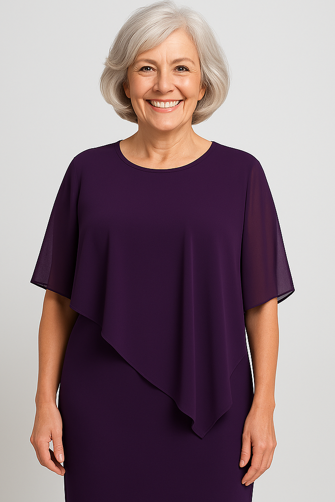 Sophisticated women's midi dress, elegantly pleated for formal wear, parties, or special occasion fashion.