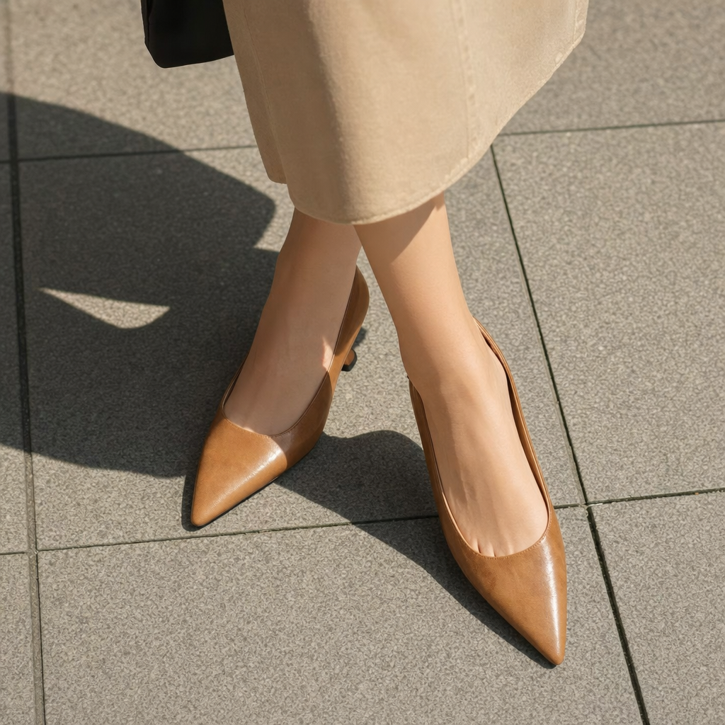 Classic pointed-toe thin heel pumps for women. Stylish and comfortable dress shoes for fashion-forward looks.
