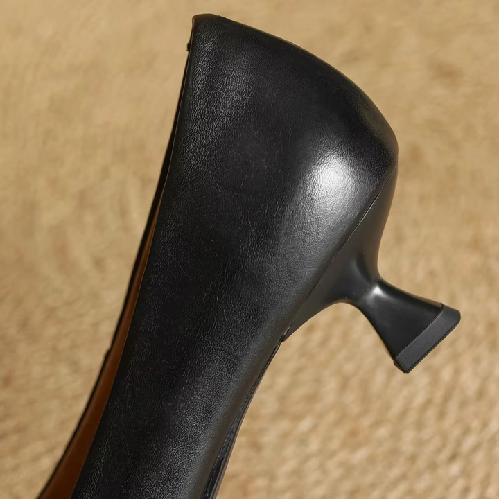 Women's elegant pointed-toe thin heel pumps. Classic slip-on dress shoes for formal, office, and evening attire.