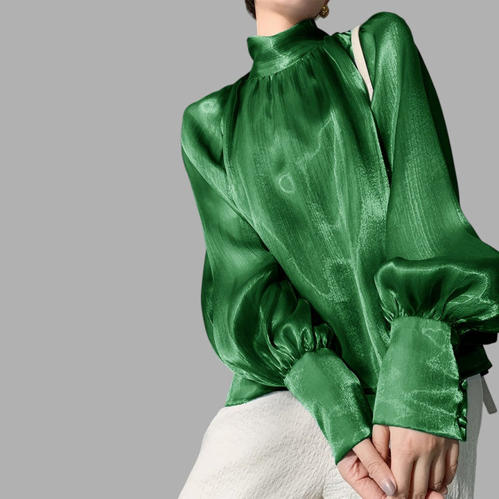 Elegant yet casual women's puff sleeve blouse, a versatile long-sleeve top for any fashionista.