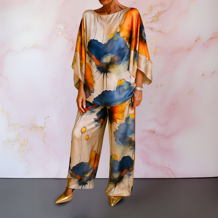 Elegant women's satin two-piece set, versatile and stylish for fashion-forward outfits.