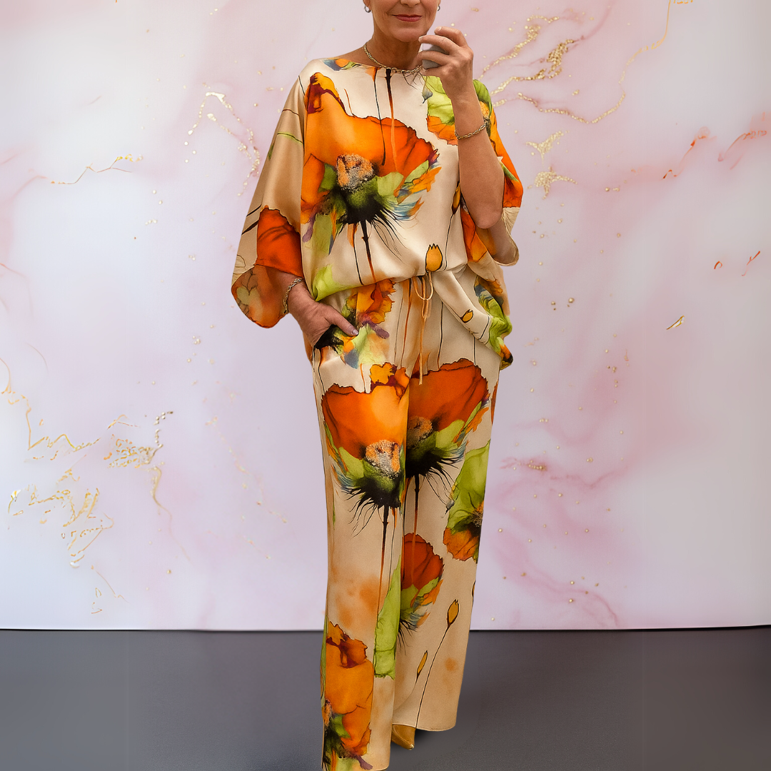 Versatile women's elegant satin matching set, creating chic and fashionable outfits for any occasion.