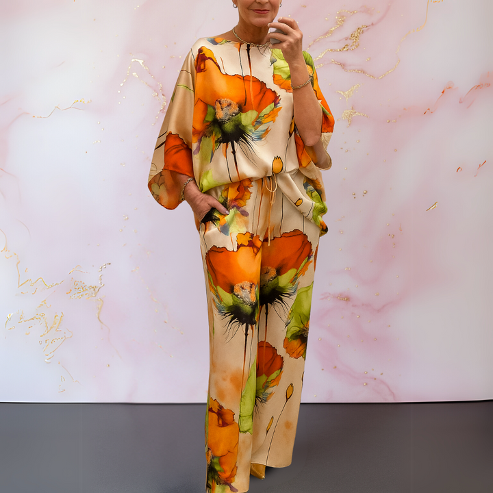 Versatile women's elegant satin matching set, creating chic and fashionable outfits for any occasion.