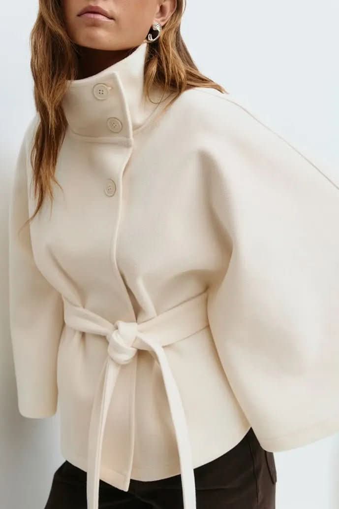 Timeless women's self-tie cape, elegant oversized fit. Stylish & comfortable fashion cape, perfect as a versatile wrap.
