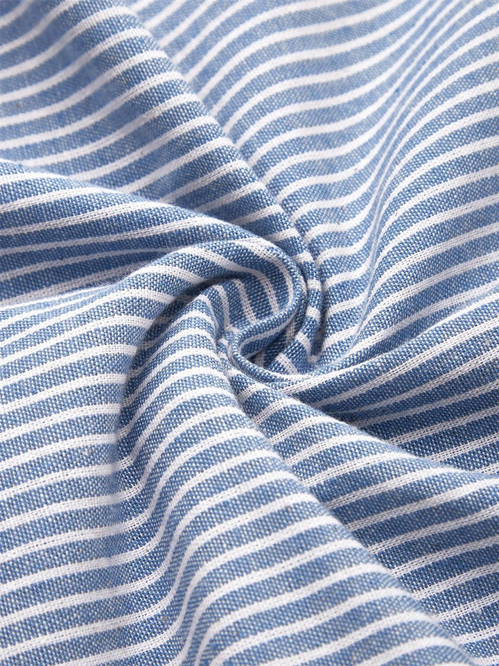 Versatile women's striped midi dress with delicate button front. A comfortable sleeveless design for day-to-night spring/summer style.