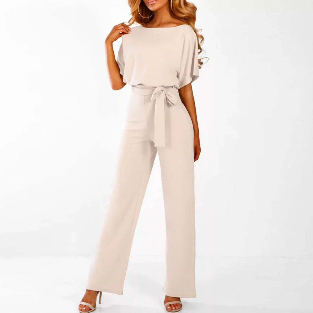 Elegant women's solid color jumpsuit, versatile for party, date night, or any special occasion.