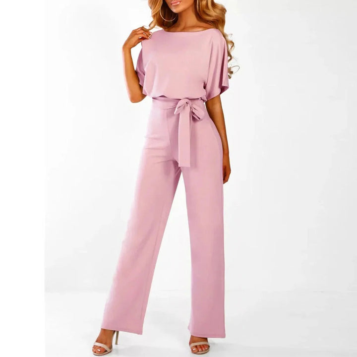 Women's versatile solid color jumpsuit, a comfortable and chic one-piece outfit solution.