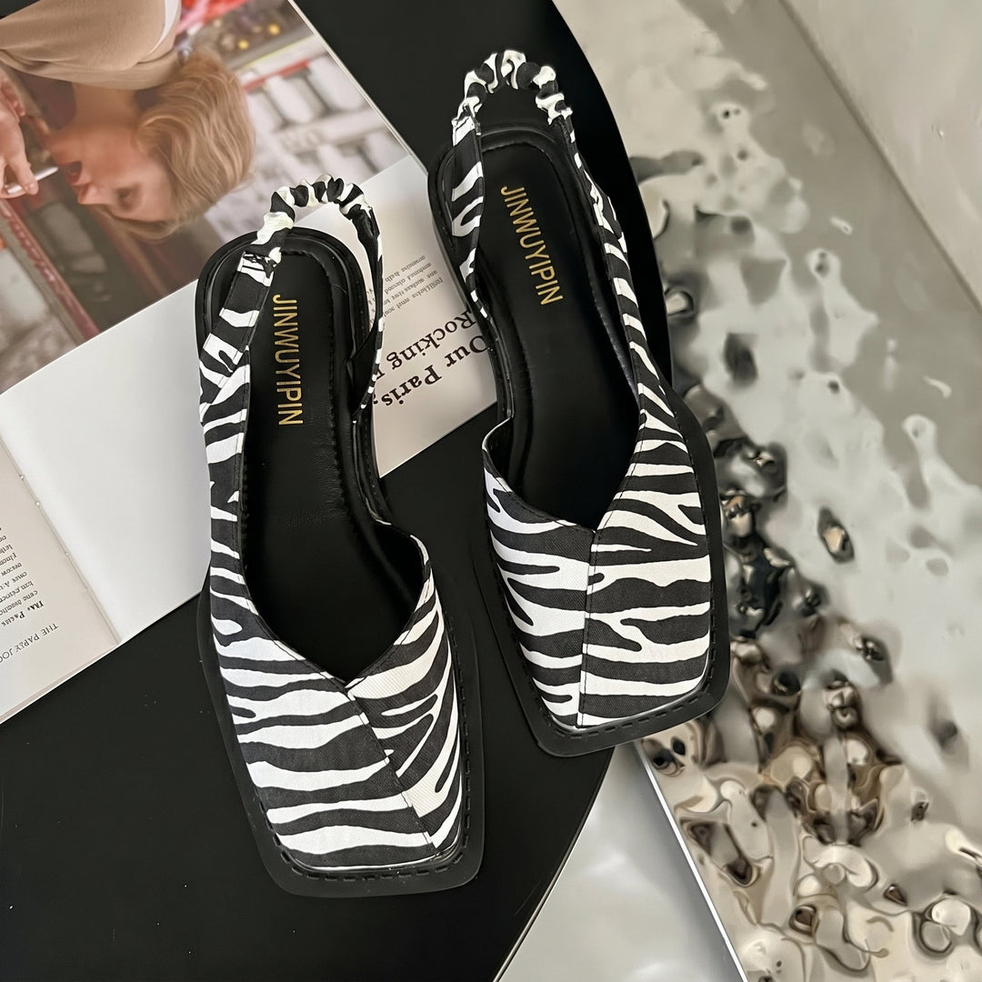 Versatile women's square toe slingback sandals with a sturdy block heel, great for both casual & elegant summer looks.