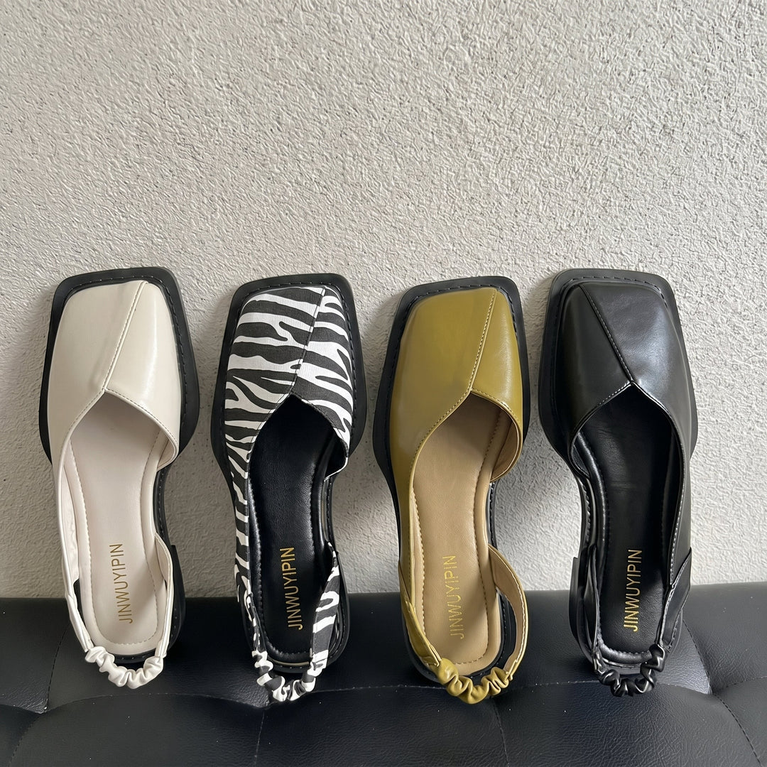 Comfortable and elegant women's square toe slingback sandals with a supportive block heel, perfect for any summer event.