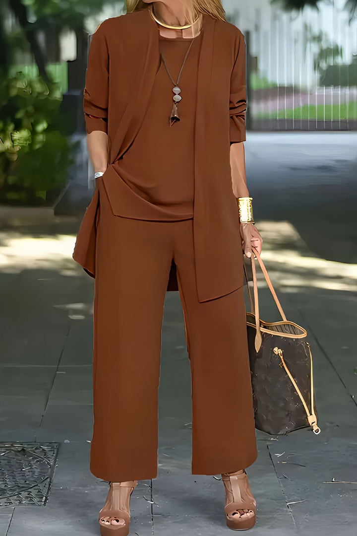 Fashionable women's three-piece set, an elegant and versatile outfit for any event.