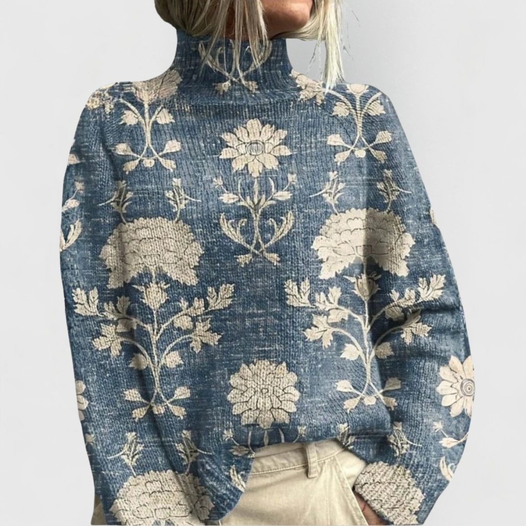 Elegant women's turtleneck sweater in a classic knit. Perfect for chic winter style & cozy comfort.