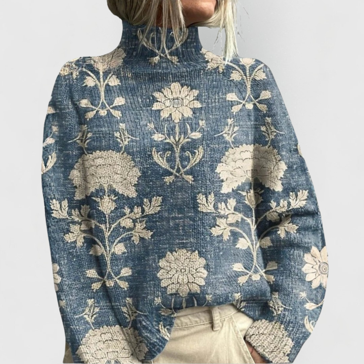 Elegant women's turtleneck sweater in a classic knit. Perfect for chic winter style & cozy comfort.