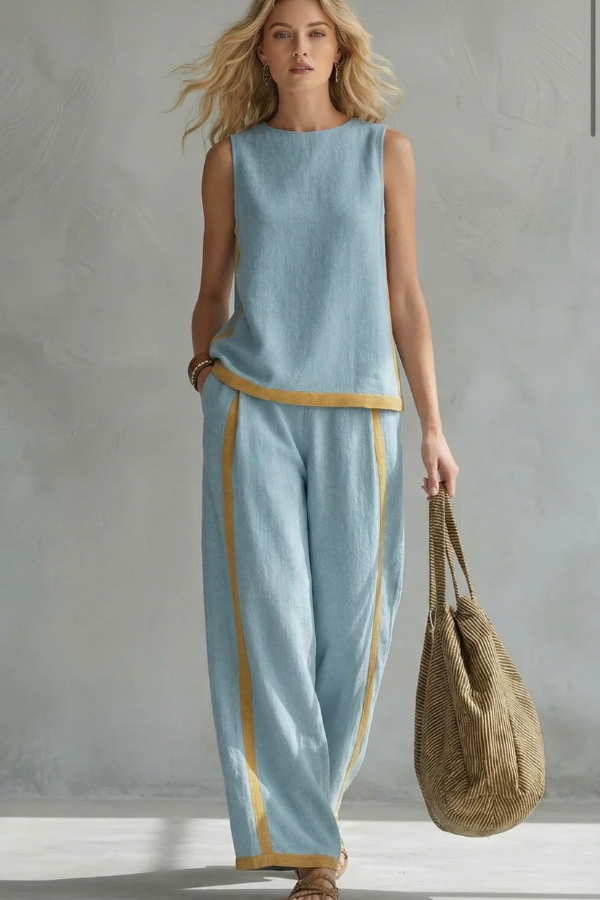 Chic top from Women's Two-Piece Co-Ord Set, perfect for elegant wear & versatile summer fashion style.