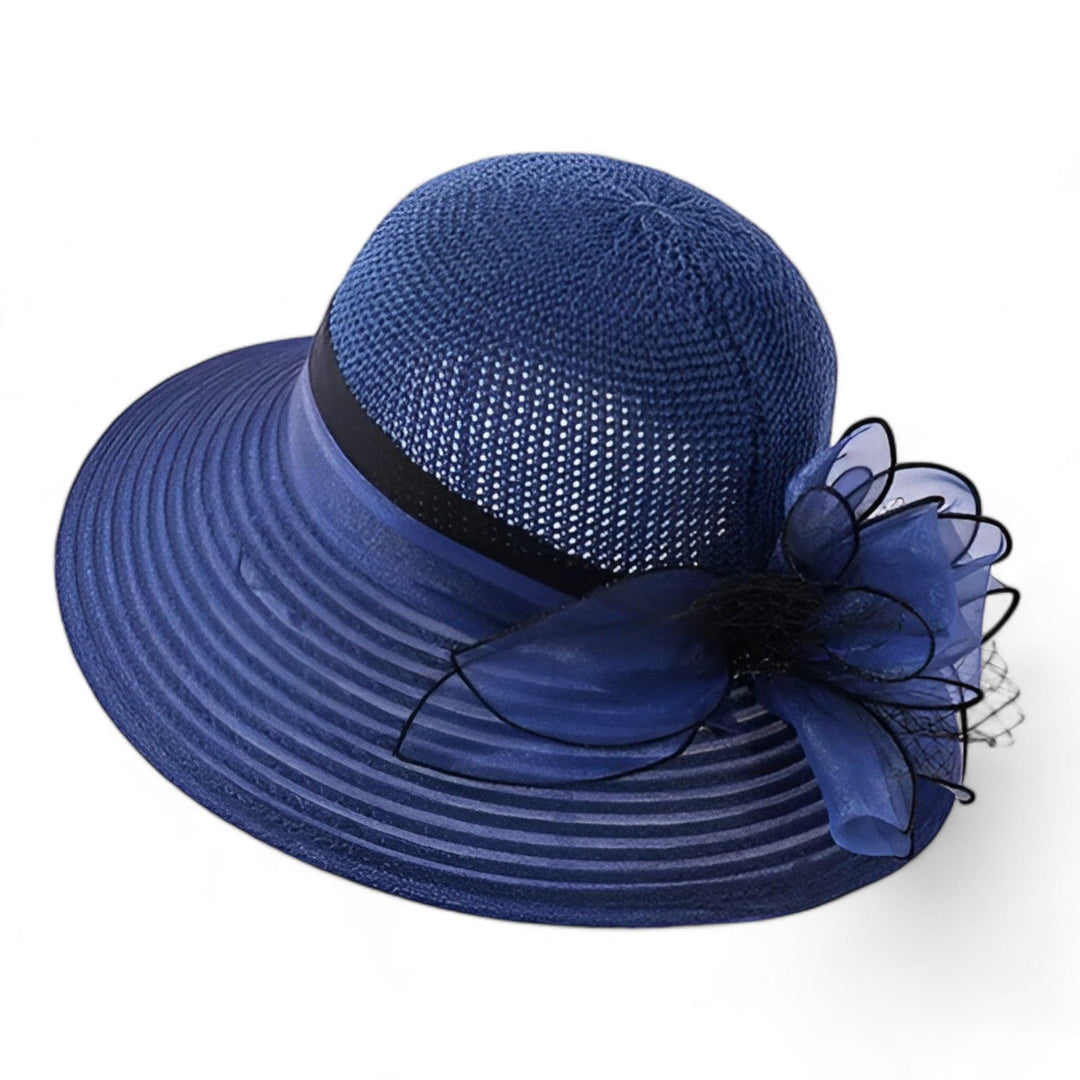 Elegant women's wide brim sun hat for summer. Perfect accessory for parties & church occasions.