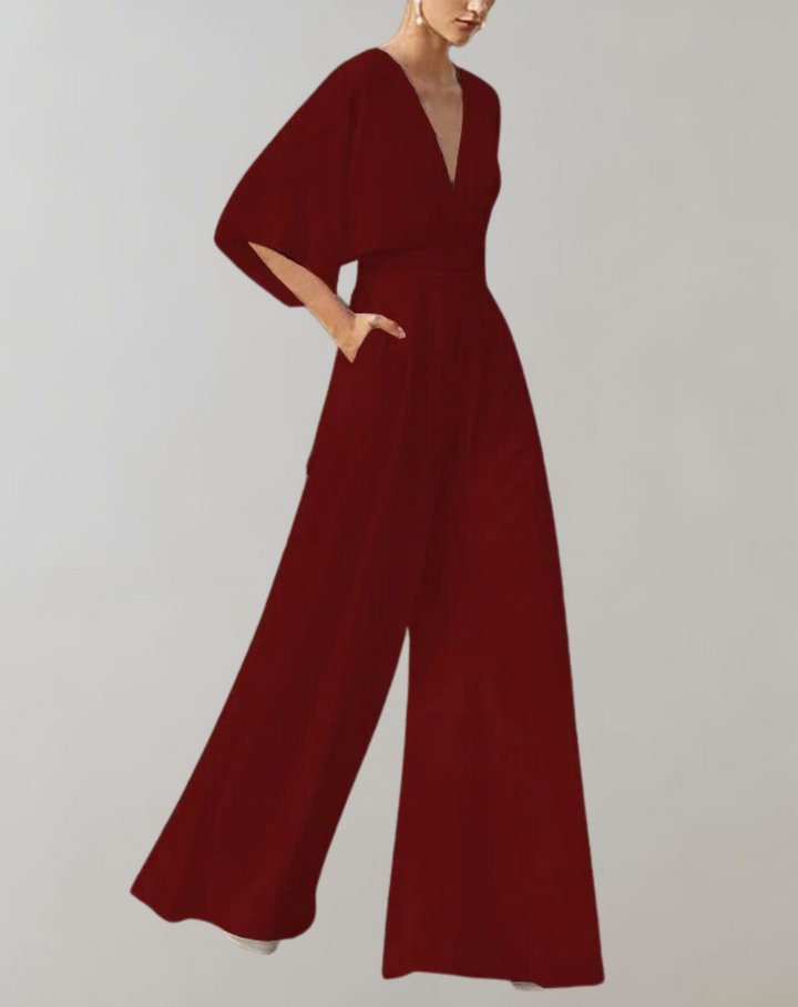 Stunning women's wide leg jumpsuit, chic and elegant for any evening or formal party.