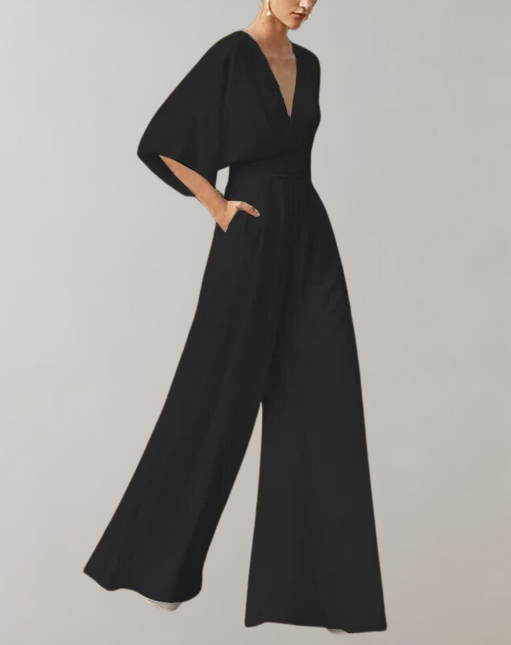Women's formal wide leg jumpsuit with elegant design, suitable for evening events & parties.