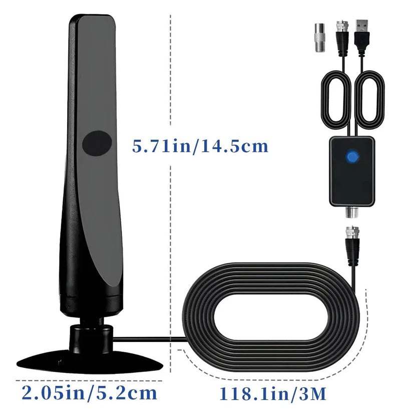 Sleek indoor digital TV antenna for enhanced reception of free HD local channels. No subscription, simple setup.