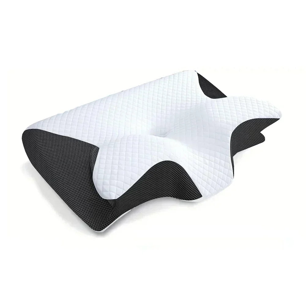 Ergonomic memory foam cervical pillow for neck & spine relief. Ideal for all sleeping positions & pain relief.