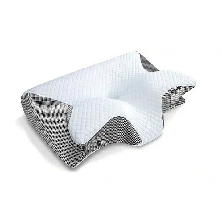 Deep sleep aid orthopedic memory foam cervical pillow for comprehensive neck, back, & spine support. Pain relief.