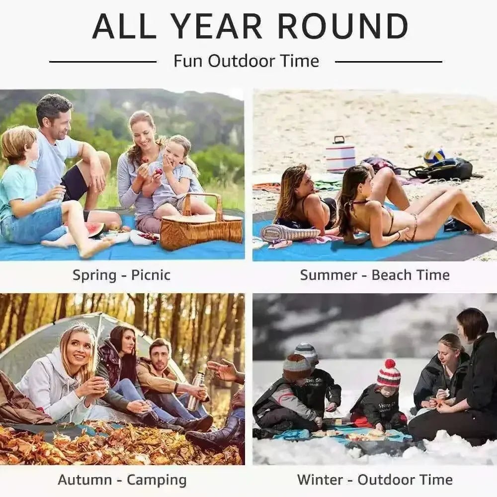 Large, easy-to-clean picnic mat; a portable & sandproof outdoor gear for any adventure.
