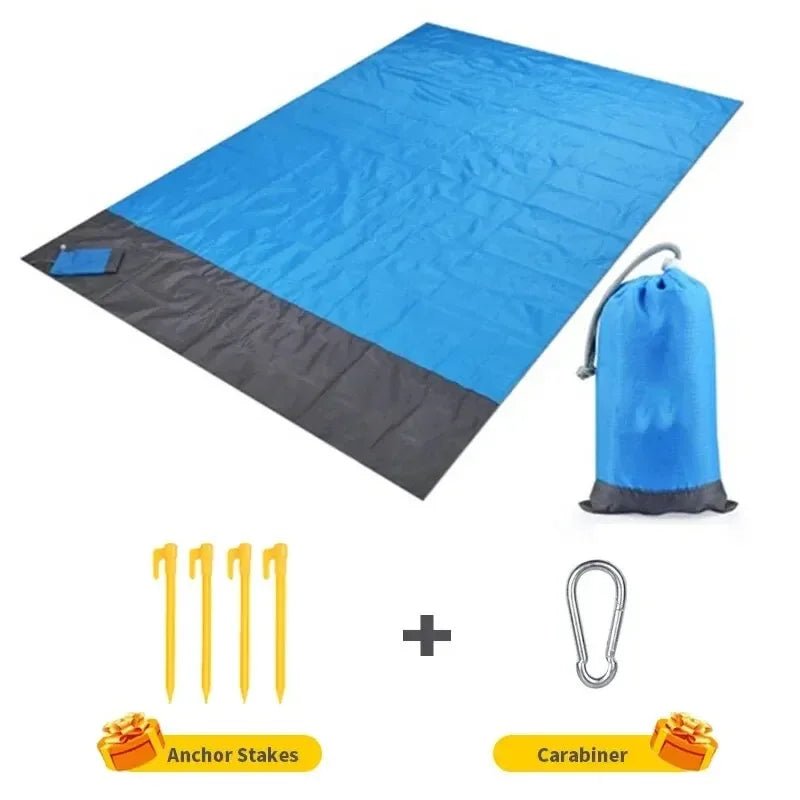 Portable, extra large sandproof beach mat; an essential for outdoor adventures & picnics.