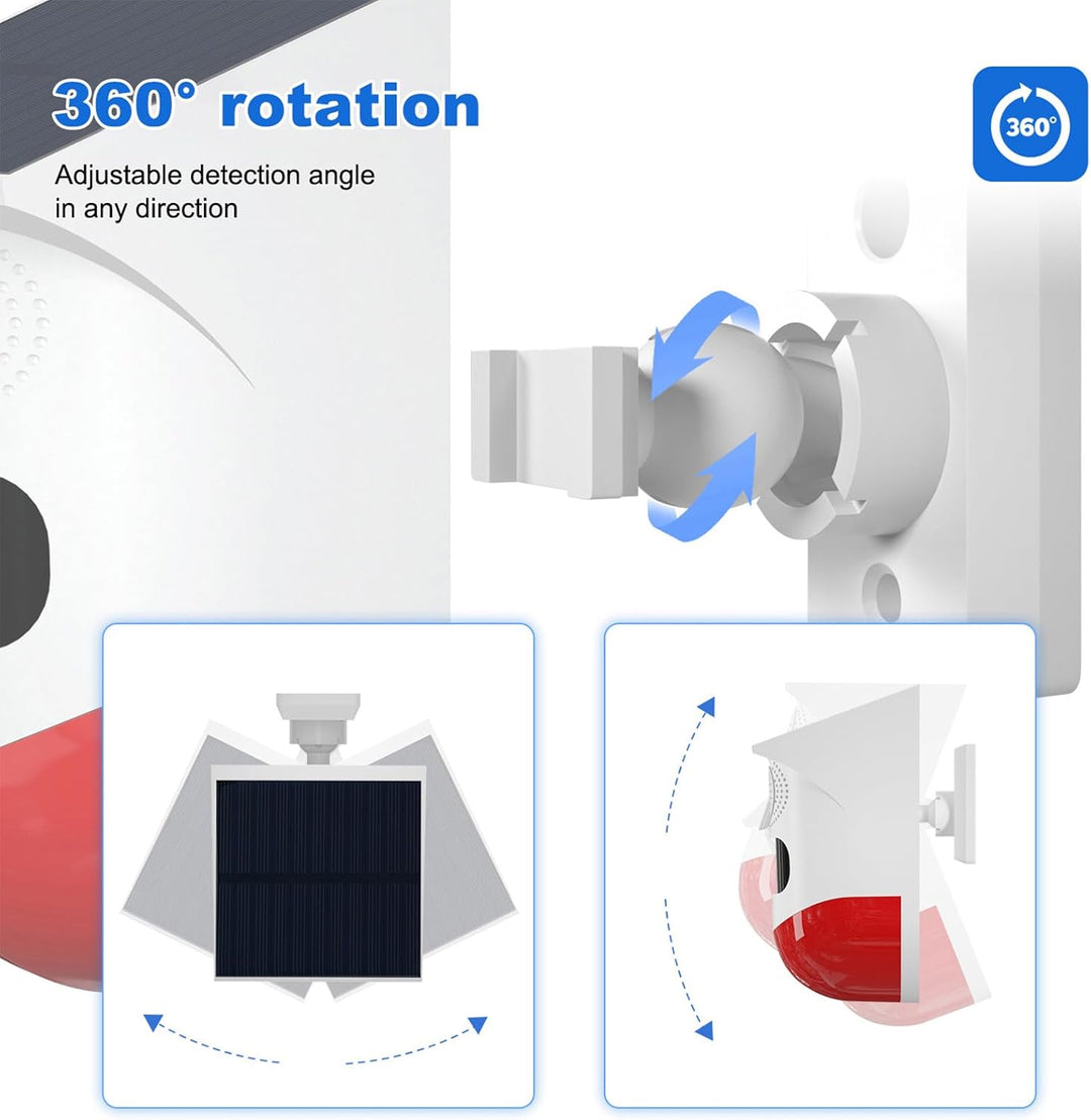 Feronix solar motion sensor security alarm with remote control, offering easy outdoor home protection.