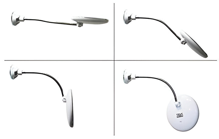Compact LED cosmetic mirror, 10X magnification, a perfect beauty tool for precise makeup and on-the-go grooming.