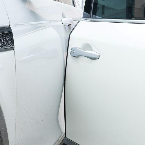 "Flexible car door edge protection strip with internal steel; fits curves, available in Black, Blue, Gray, Red; 32.8 ft long.