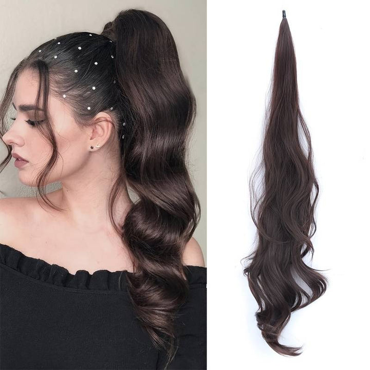 Flexible wrap-around ponytail for women, synthetic, creates instant hair volume & length.