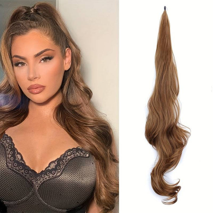 Transform your look with a wrap-around ponytail extension for women, adding volume & length.