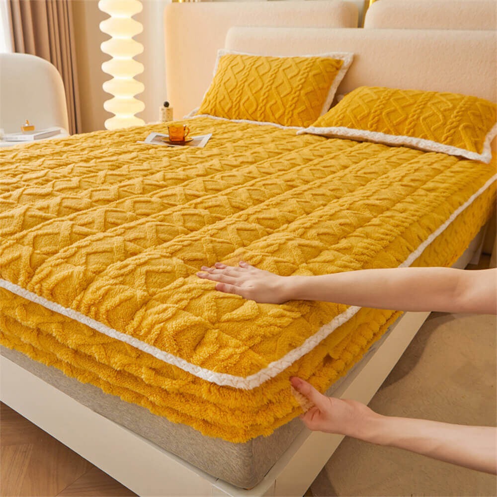 Emperor size washable mattress cover. Plush, cozy, and pet-friendly home bedding for warmth.