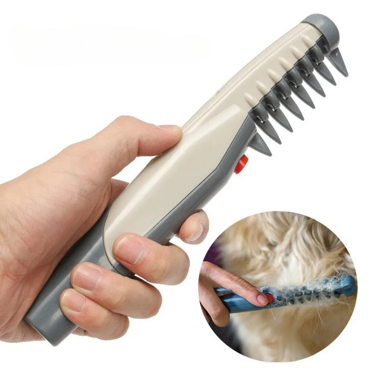 Gentle tangle-free pet grooming brush for dogs & cats. Effortlessly detangles fur & removes loose hair.