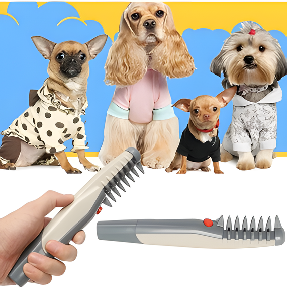 Efficient tangle-free grooming brush for cats and dogs, provides gentle detangling and reduces shedding.