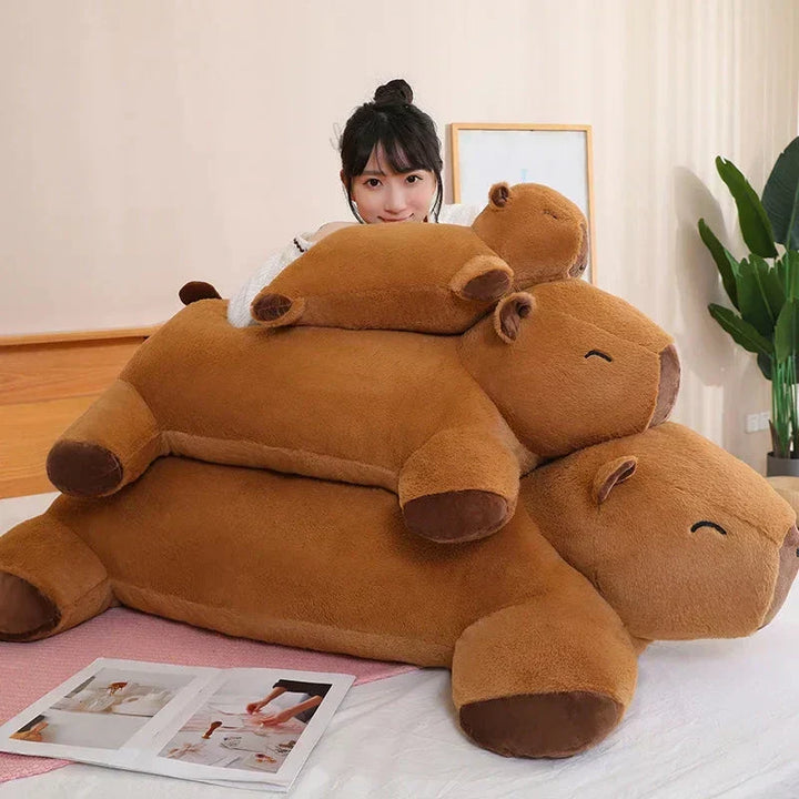 Super soft giant capybara plush, an ultimate snuggle buddy & unique animal toy for all ages.