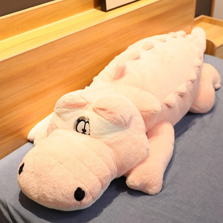 Unisex giant crocodile plush toy, soft stuffed animal & comfort toy. Great for kids as a snuggle buddy.