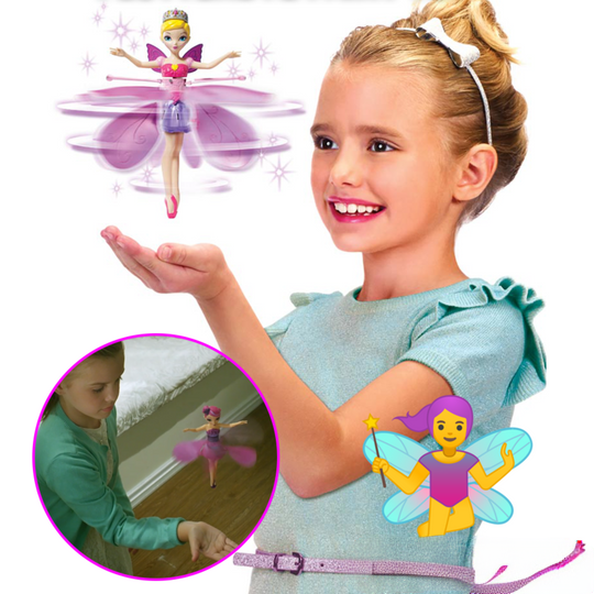 Girls' gift: interactive flying fairy princess with dazzling LED lights, a fun rechargeable hand sensor toy.