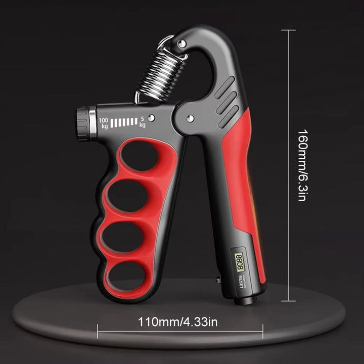 Durable adjustable grip strength trainer for hand rehabilitation & forearm muscle development.