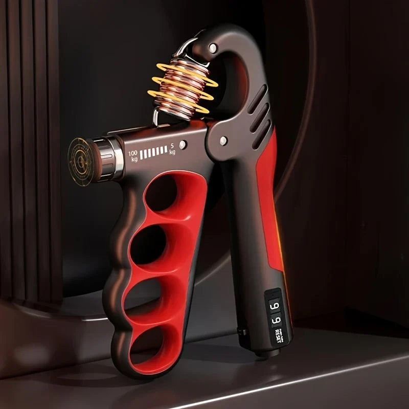 Home gym essential: adjustable grip strength trainer to improve forearm muscle definition.