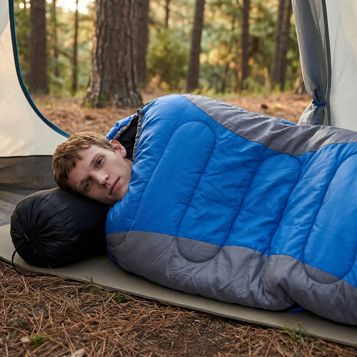 Insulated adult winter sleeping bag for extreme cold. Ideal for backpacking & 0°F camping trips.