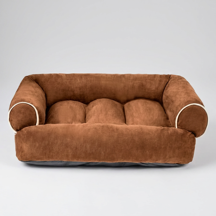 Durable luxury dog sofa, a comfortable pet couch for dogs of all sizes. Elegant dog bed and pet furniture accessory.