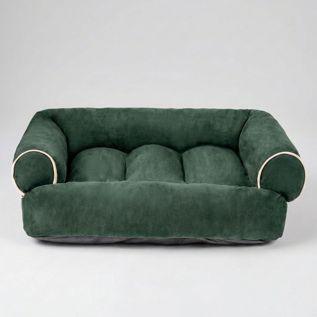 Spacious luxury dog bed, a comfortable pet couch for large dogs & small dogs. Elegant pet furniture, durable design.