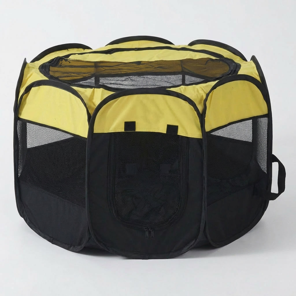 Portable pet tent for outdoor comfort & indoor pet home. Great travel kennel, dog house, or cat bed with easy setup.