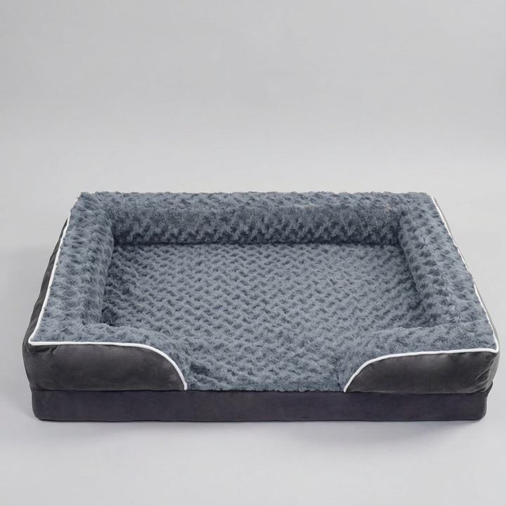Large orthopaedic dog bed with water-repellent cover, ideal for easy cleaning and pet comfort. Detachable & washable.