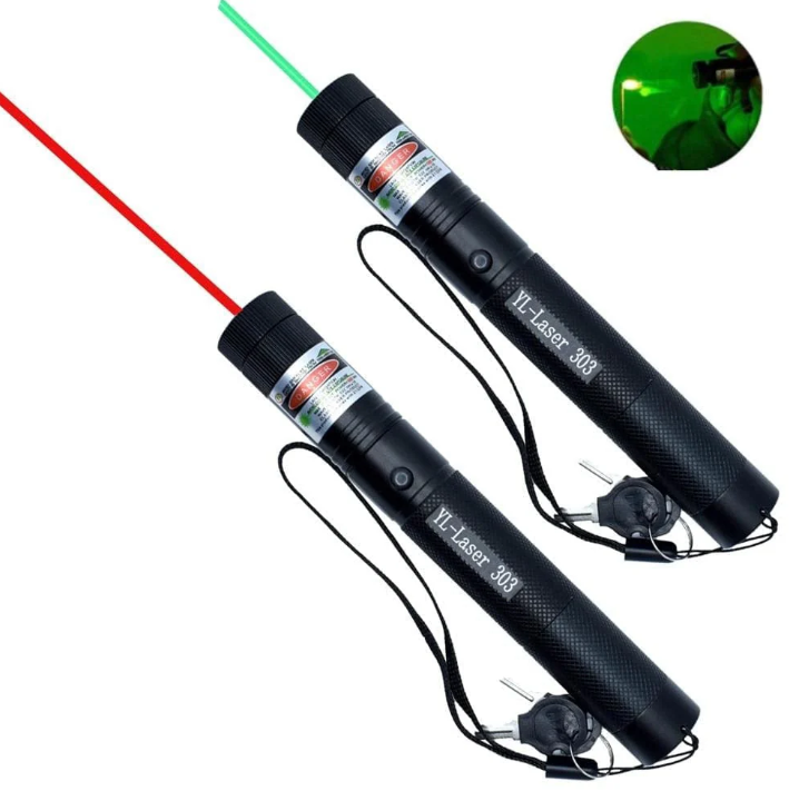 TavvitaImp009 rechargeable laser pointer with powerful green & red beams, ideal for professional presentations.