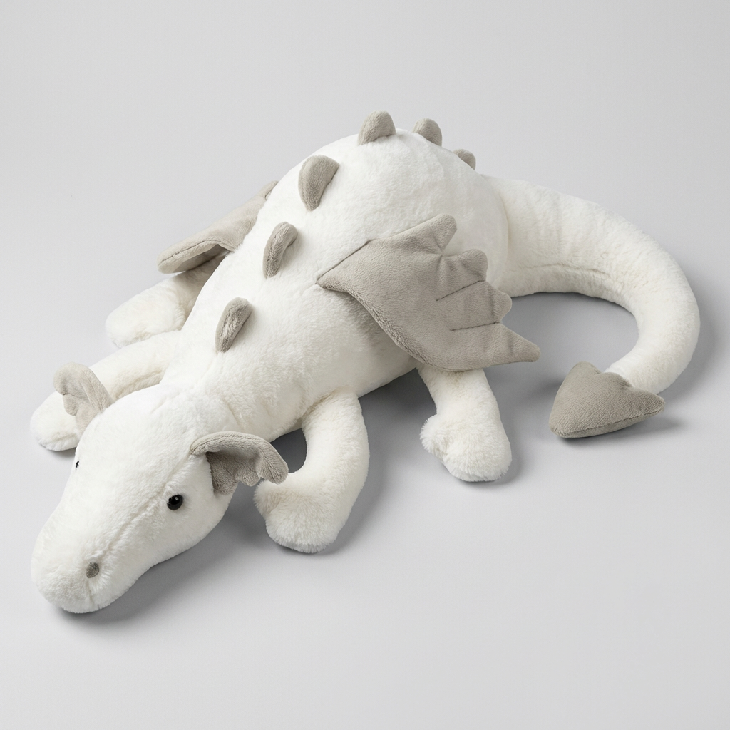 High-quality plush dragon toy, a soft fantasy creature for kids, promoting imaginative play and comfort.