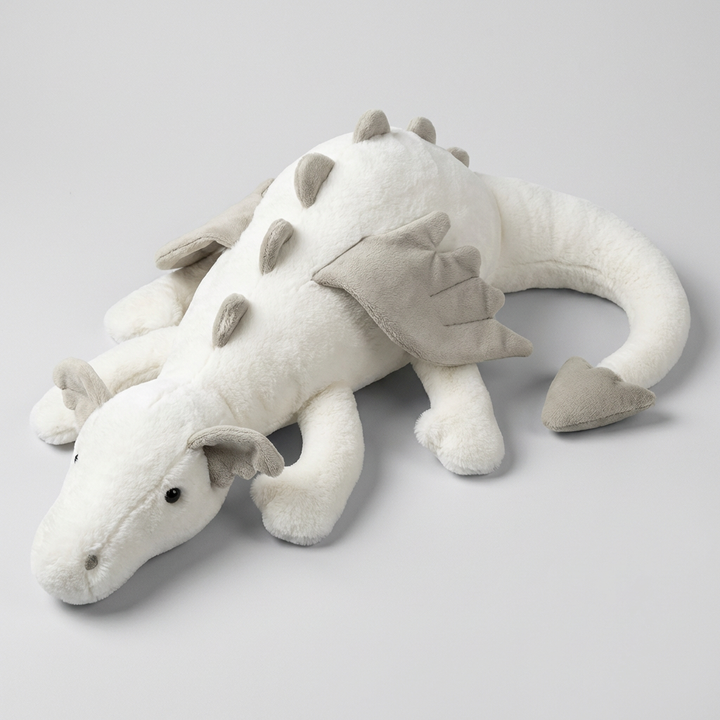 High-quality plush dragon toy, a soft fantasy creature for kids, promoting imaginative play and comfort.